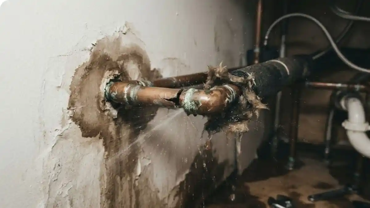 Burst & Frozen Pipe Cleanup  -  Fairfax Water Damage Squad technician at work in Fairfax VA