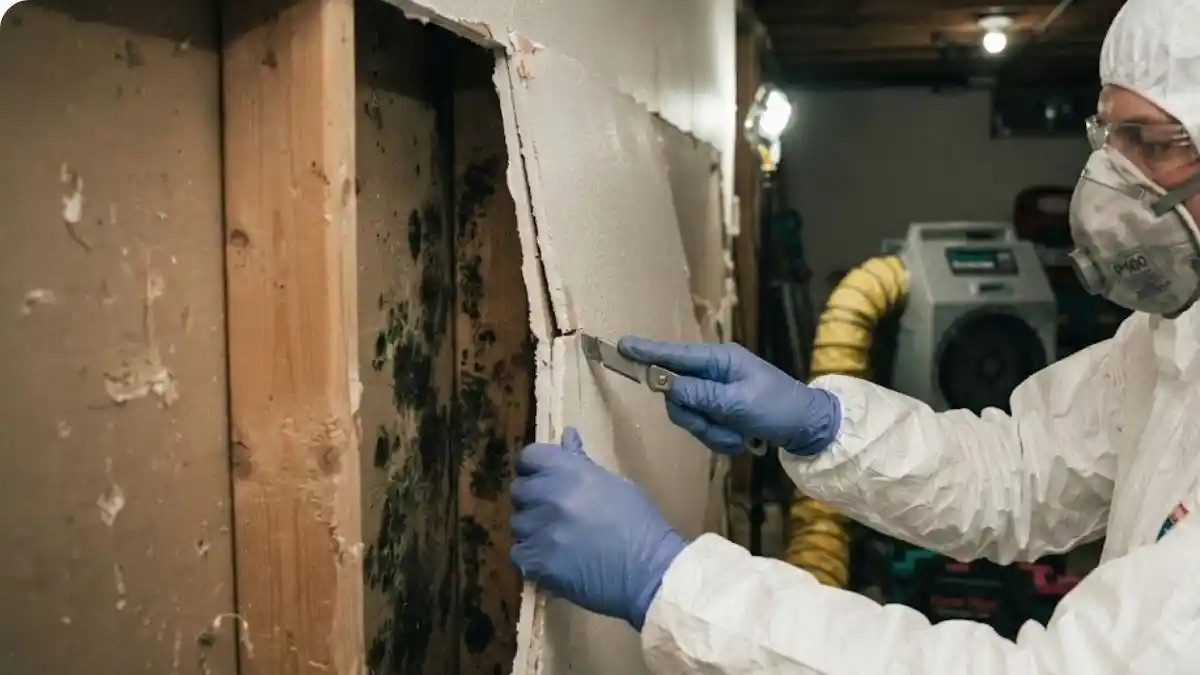 Mold Remediation  -  Fairfax Water Damage Squad technician at work in Fairfax VA