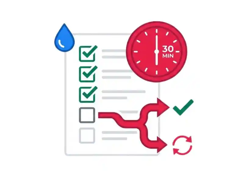 Emergency water damage checklist illustration